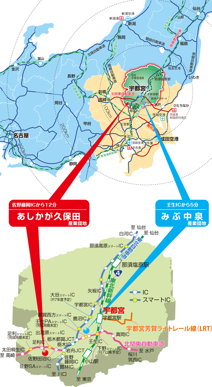 産業団地の位置図
